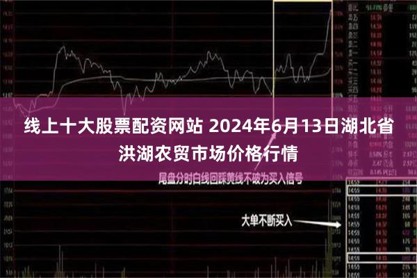 线上十大股票配资网站 2024年6月13日湖北省洪湖农贸市场价格行情